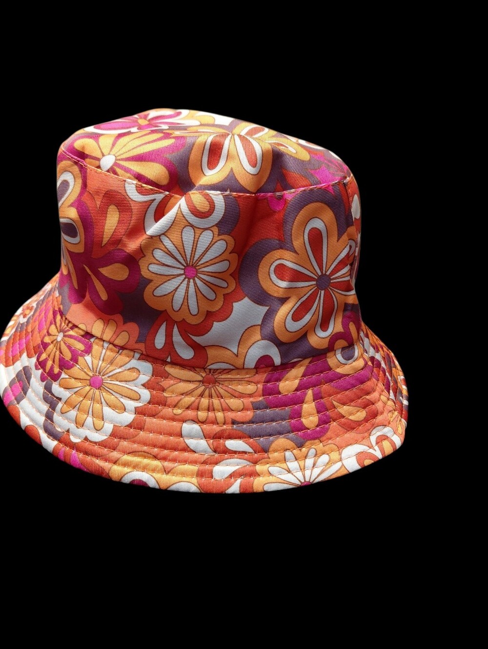 Floral Reversible Bucket Hat in Vibrant Colors Unisex Sz. 22"-23" - Picture 3 of 6